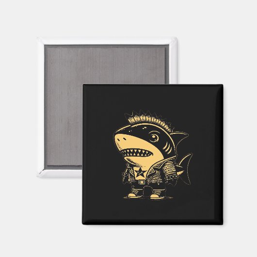 Whimsigoth Cyborg Shark Art Design Magneet (Voorkant / Achterkant)