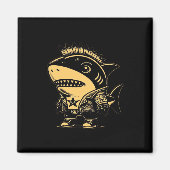 Whimsigoth Cyborg Shark Art Design Magneet (Voorkant)