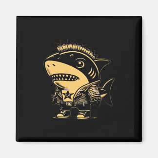 Whimsigoth Cyborg Shark Art Design Magneet