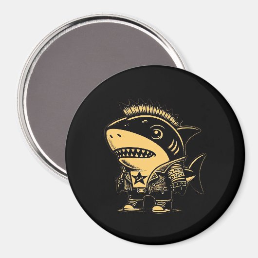 Whimsigoth Cyborg Shark Art Design Magneet (Voorkant / Achterkant)