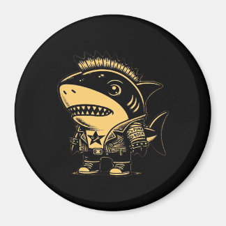 Whimsigoth Cyborg Shark Art Design Magneet