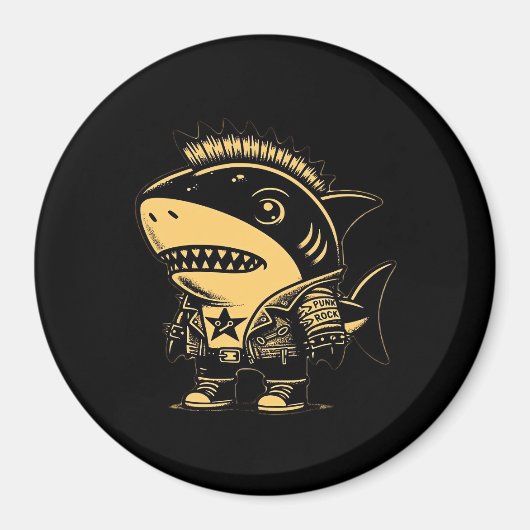 Whimsigoth Cyborg Shark  Art Design Magneet (Voorkant)