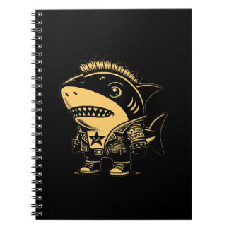 Whimsigoth Cyborg Shark Art Design Notitieboek