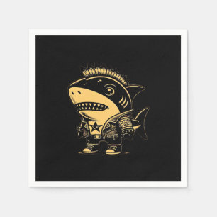 Whimsigoth Cyborg Shark Art Design Servet