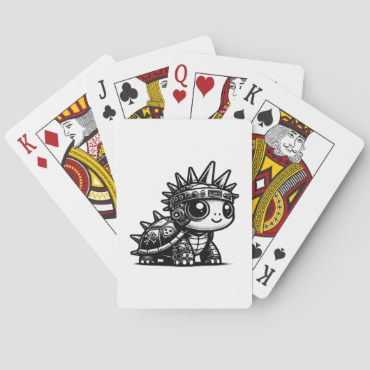 Whimsigoth Cyborg Turtle Art Design Classi Pokerkaarten (Achterkant)