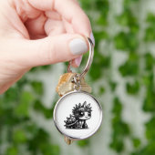 Whimsigoth Cyborg Turtle Art Design Classi Sleutelhanger (Hand)