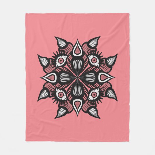 Whimsigoth Demon Monster Pastel Roze Horror Fleece Deken (Voorkant)