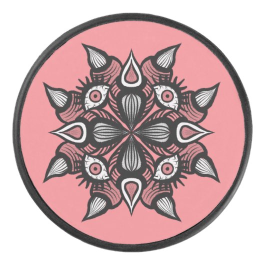 Whimsigoth Demon Monster Pastel Roze Horror Hockey Puck (Voorkant)
