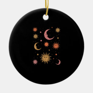 Whimsigoth esthetische  halve maan zon keramisch ornament