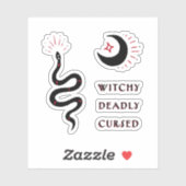 Whimsigoth esthetische hekserij symbolen sticker (Vel)