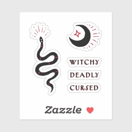 Whimsigoth esthetische hekserij symbolen sticker (Vel)