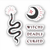 Whimsigoth esthetische hekserij symbolen sticker (Voorkant)