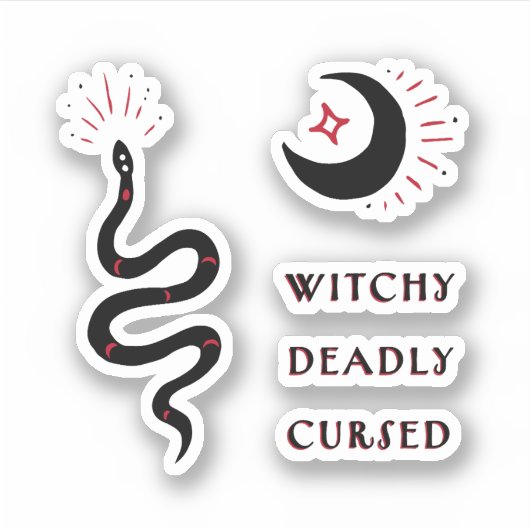 Whimsigoth esthetische hekserij symbolen sticker (Voorkant)