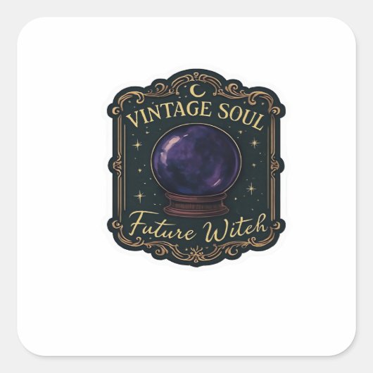Whimsigoth Fantasy Mysterieuze Bossen, Manen & Mag Vierkante Sticker (Voorkant)
