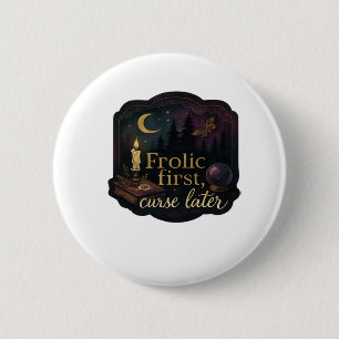 Whimsigoth Fantasy Mystieke bossen, manen en magie Ronde Button 5,7 Cm