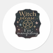 Whimsigoth Fantasy – Mystieke bossen, manen en man Ronde Sticker (Voorkant)