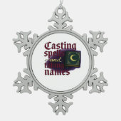 Whimsigoth Fantasy – Mystieke bossen, manen en man Tin Sneeuwvlok Ornament (Voorkant)