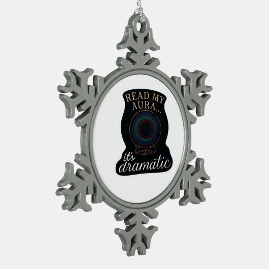 Whimsigoth Fantasy – Mystieke bossen, manen en man Tin Sneeuwvlok Ornament (Links)