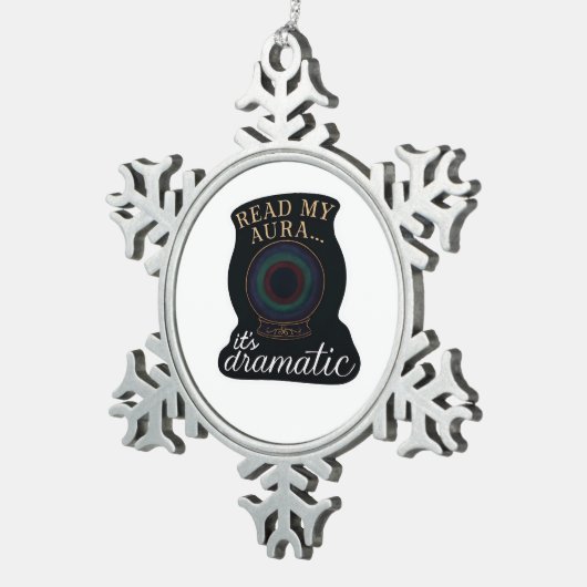 Whimsigoth Fantasy – Mystieke bossen, manen en man Tin Sneeuwvlok Ornament (Rechts)