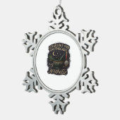 Whimsigoth Fantasy – Mystieke bossen, manen en man Tin Sneeuwvlok Ornament (Rechts)