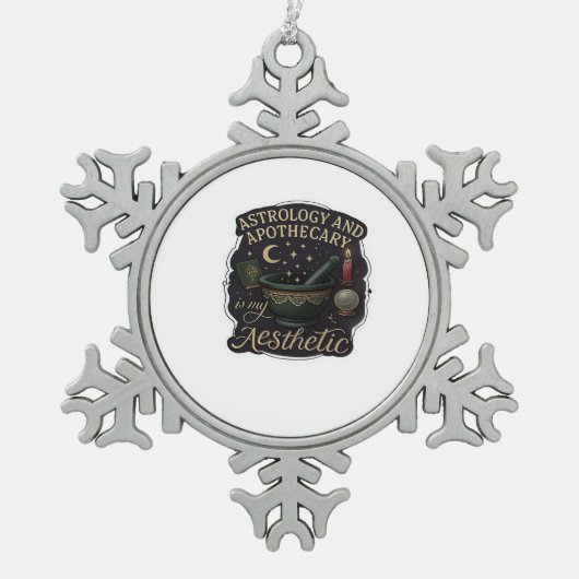 Whimsigoth Fantasy – Mystieke bossen, manen en man Tin Sneeuwvlok Ornament (Voorkant)