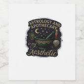 Whimsigoth Fantasy – Mystieke bossen, manen en man Wijn Etiket (Enkel label)