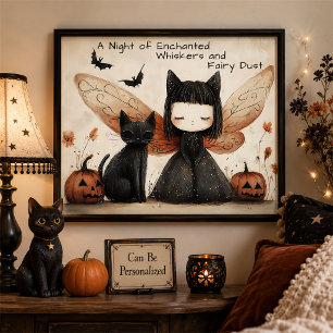 Whimsigoth Fee en Kat Gepersonaliseerde Muur Kunst Poster