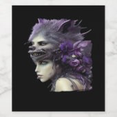 Whimsigoth Funny Design voor Halloween Wijn Etiket (Enkel label)