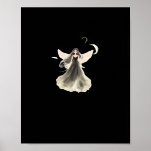 Whimsigoth Girl Donkere Sprookje Esthetisch Met Vi Poster