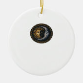 Whimsigoth Glas in lood Moon en Sun Classic Keramisch Ornament (Voorkant)