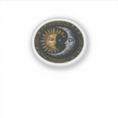 Whimsigoth Glas in lood Moon en Sun Classic Sticker (Voorkant)