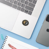 Whimsigoth Glas in lood Moon en Sun Classic Sticker (Laptop met iPhone)
