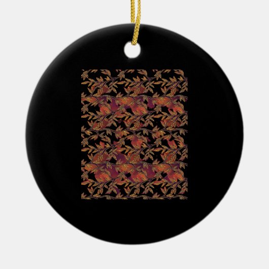 Whimsigoth Golden Vinework Graphic Keramisch Ornament (Voorkant)