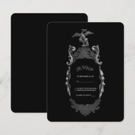 Whimsigoth Gotische Zilveren Sierlijke Spiegel Huw RSVP Kaartje