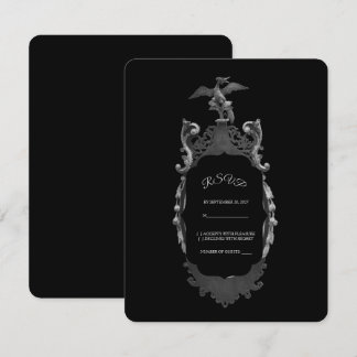 Whimsigoth Gotische Zilveren Sierlijke Spiegel Huw RSVP Kaartje