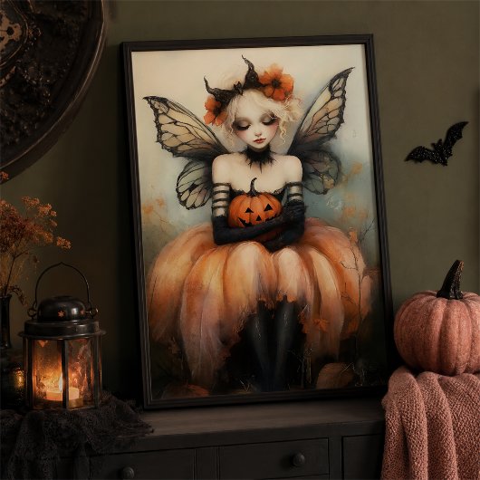 Whimsigoth Halloween Feeënpompoen Muur Kunst Poster