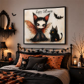 Whimsigoth Halloween-sprankelende fee- en zwarte k Poster