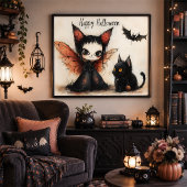 Whimsigoth Halloween-sprankelende fee- en zwarte k Poster