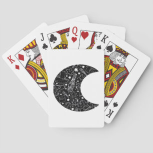 Whimsigoth Heks Maan Wicca Kawaii Goth Tatoeage As Pokerkaarten
