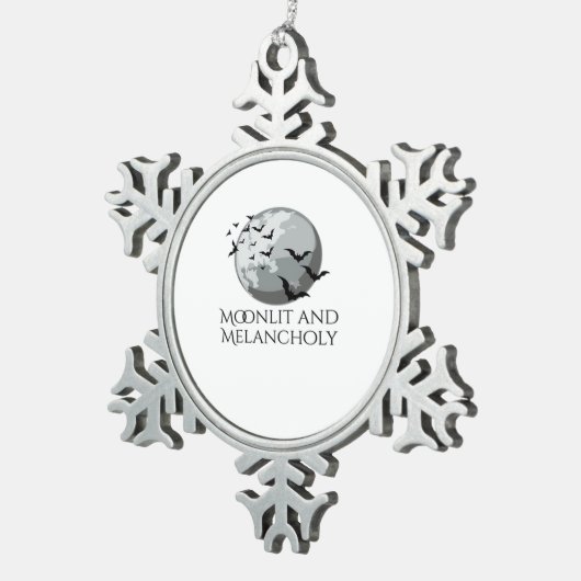Whimsigoth Ink – Mystieke bossen, manen en magie Tin Sneeuwvlok Ornament (Rechts)