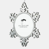 Whimsigoth Ink – Mystieke bossen, manen en magie Tin Sneeuwvlok Ornament (Rechts)