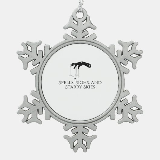 Whimsigoth Ink – Mystieke bossen, manen en magie Tin Sneeuwvlok Ornament (Voorkant)