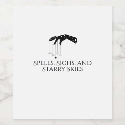 Whimsigoth Ink – Mystieke bossen, manen en magie Wijn Etiket (Enkel label)