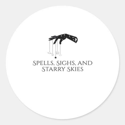 Whimsigoth Inkt – Mystieke Bossen, Manen & Magie O Ronde Sticker (Voorkant)