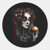 Whimsigoth - Klassieke manen en spookachtige tuine Ronde Sticker (Voorkant)