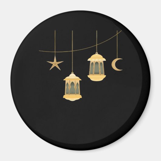 Whimsigoth Lantern Volle Maan Nacht Sky Classic Magneet (Voorkant)