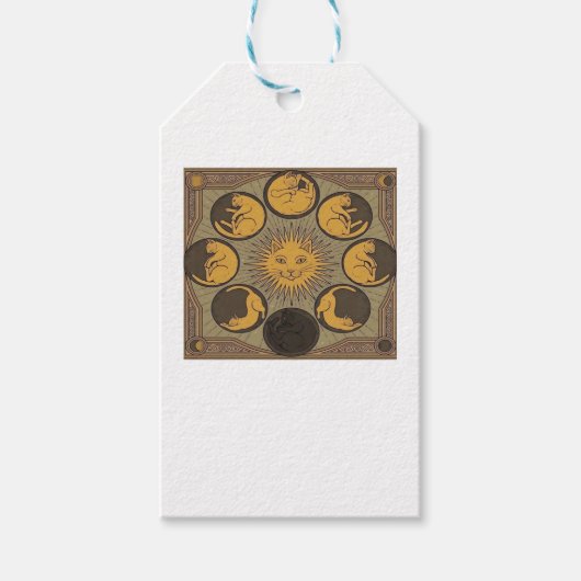 Whimsigoth Maan Klassiek Cadeaulabel (Voorkant)