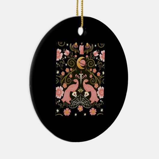 Whimsigoth Midnight Garden Graphic Keramisch Ornament (Rechts)