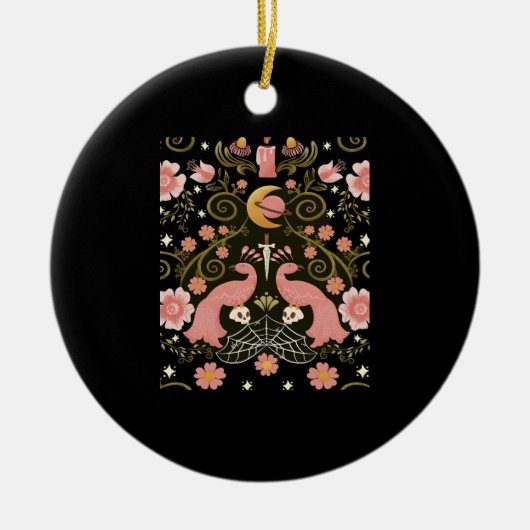 Whimsigoth Midnight Garden Graphic Keramisch Ornament (Voorkant)