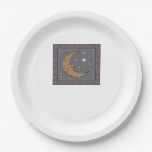 Whimsigoth Moon Classic Papieren Bordje (Voorkant)